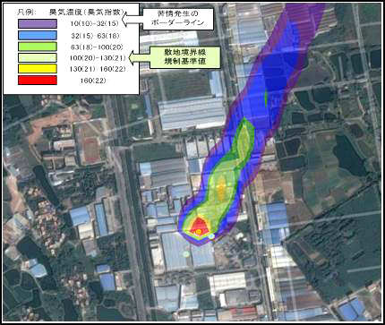 臭気拡散シミュレーション結果
